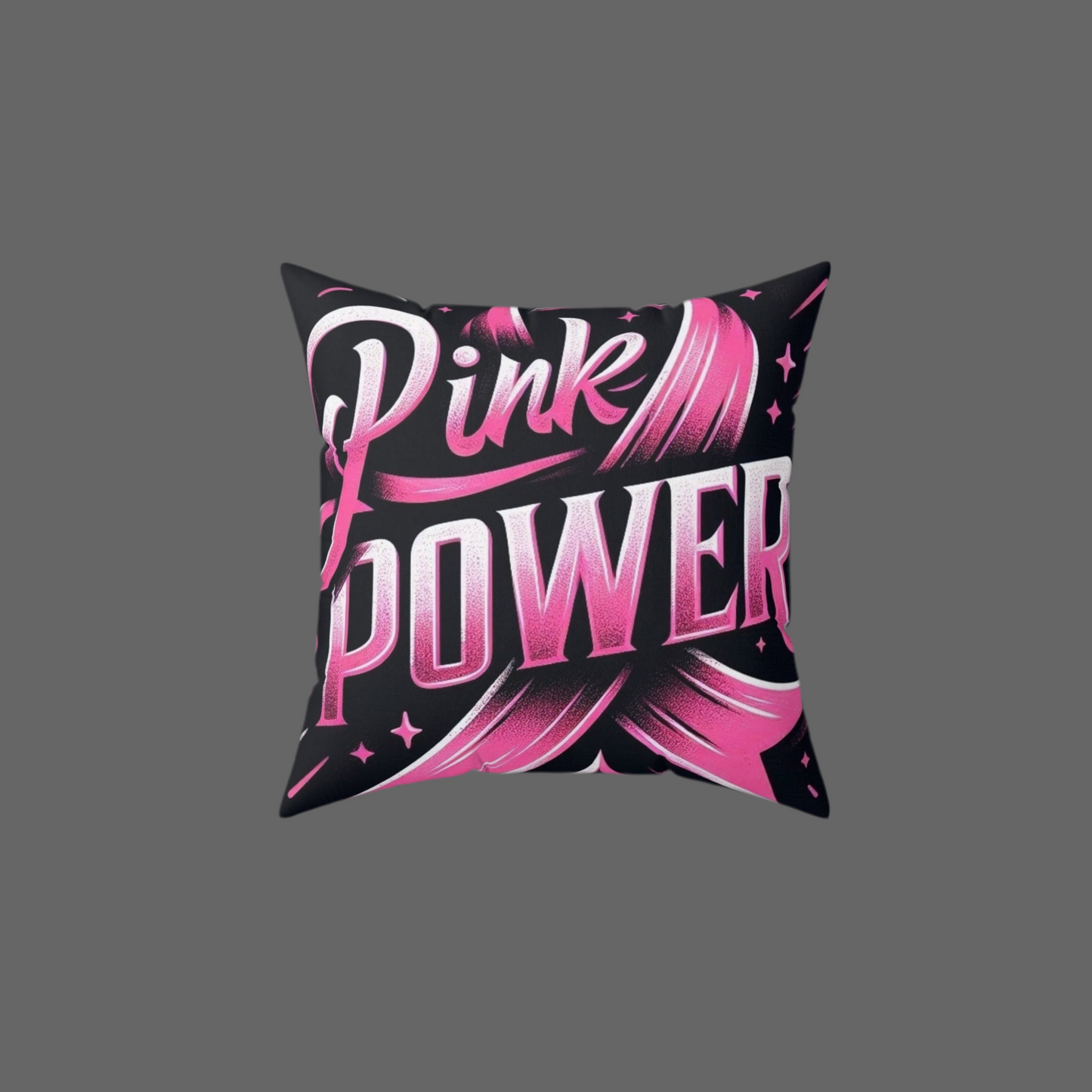 Spun Polyester Square Pillow TLW creation pink power