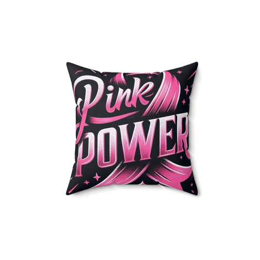 Spun Polyester Square Pillow TLW creation pink power